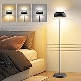 Cordless LED Floor Lamp for Living Room, Adjustable Height Floor Light with 3 Color Temperature, Rechargeable Table Lamp for Bedroom, Stepless Dimmable, IP44 Waterproof, Suitable for Outdoor
