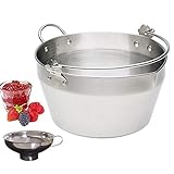Large Maslin Pan Jam Making Pot With Stainless Steel Jam Chutney Funnel-Home Made Jam Canning Tools
