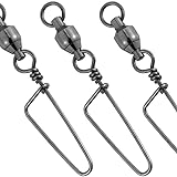 Dr.Fish 20 Pack Ball Bearing Swivels Coastlock Snaps Freshwater Snap Swivels Stainless Swivels Terminal Tackles Leader Spinnerbait Swivels Connector Clips 26LB