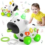 Musical Cow Toys for 1-2 Year Old, Baby Toy 6-9-12-18 Month Development, Bilingual Educational Toddler Toys Age 1-2, Christmas Birthday Gift for 1+ Year Old Boy Girl