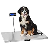 Houseables Dog Scale for Large Dogs, Vet Pet Scales, Digital Animal Weight Machine, 41'x21', 440 LB, Stainless Steel, Extra Wide Platform, Weigh Livestock, Sheep, Goat, Rabbit, Lamb, Shipping Packages