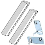Kinizuxi Cell Phone Kickstand 2Packs, Vertical and Horizontal Aluminum Phone Stand for Desk,Adjustable Phone Holder Stand for Desk Compatible with iPhone,Samsung, iPad, Tablets and More-Silver