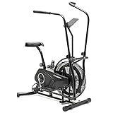 Philosophy Gym Upright Exercise Fan Bike - Indoor Cycling Bike with Air Resistance System for Cardio Training Workout