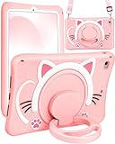 Wazzasoft for iPad Mini 1/2/3 Case 7.9 Inch Girls Cute Cat Kawaii Cover Girly 3D Cartoon Women Kitten with Rotating Handle Stand & Strap Soft Silicone Funda for Apple iPad Mini 3rd/2nd/1st Gen Cases