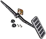 JEGS Billet Gas Pedal Assembly | For 1955-1957 Chevy Bel Air/Impala | Black Aluminum | Firewall Mount | Fully Adjustable | 2 “ x 5 “ Rectangular Spring-Loaded Pedal | Black