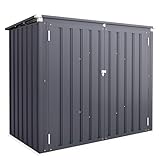 AECOJOY 46 Cu.Ft Outdoor Storage Box Sheds, Large Waterproof Horizontal Outdoor Storage Cabinet Box with Lockable Multi-Opening Door for Bikes, Trash Cans, Garden Tools, and More