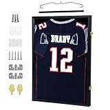 IHEIPYE Jersey Display Frame Case Lockable, Large Sport Jersey Shadow Box with 98% UV Protection Acrylic and Hanger for Baseball Basketball Football Soccer Hockey Shirt and Uniform,Black