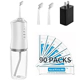 EVEME Electric Cordless Nasal Irrigation System with 90 Saline Packets,Nasal Cleaner,Nose irrigator,Nasal Rinse Machine,Nose wash Portable for Sinus Relief,Nose Cleaner Machine