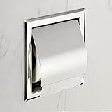 LUANT Recessed Paper Holder for Bathroom Storage, Stainless Steel, Polished Chrome