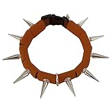 CoyoteCollar Brown Dog Collars for Small Dog Breeds; Adjustable Spiked Dog Collar by CoyoteVest