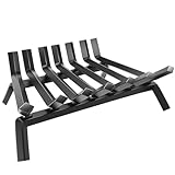 AMAGABELI GARDEN & HOME Fireplace Log Grate 30 inch Wrought Iron Fire Place Grates Heavy Duty Solid Steel Indoor Chimney Hearth 3/4' Bar Outdoor Firepit Wood Stove Firewood Burning Rack Holder