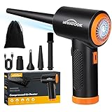 Compressed Air Duster, Electric Air Duster, 3 Speeds 60000 RPM Air Blower with LED Light, 6000mAh Rechargeable Electric Air Duster, Reusable Compressed Air for Computer Keyboard Button Telephones