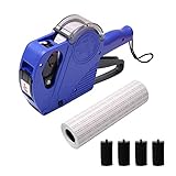 MX-5500 8 Digits Price tag Gun with 5000 Sticker Labels and 4 Ink Refill, Label Maker Pricing Gun Kit Numerical Tag Gun for Office, Retail Shop, Grocery Store, Organization Marking (Blue)