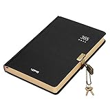 ITODA 365 Days Daily Blank Planner Notebook Hardcover Journal Kraft Paper Lock Diary Business Office Writing Notebook Journal (5.6' x 8.3') A5 Thick Vintage School Notepad with Dividers