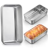 LIANYU 3 Pack Loaf Pans for Baking Bread, 9x5 Inch Bread Pan, Bread Loaf Pan for Baking, Stainless Steel Meatloaf Baking Pan, Loaf Tin Pan for Homemade Banana Bread, Dishwasher Safe
