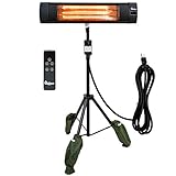 Dr Infrared Heater DR-338 Carbon Infrared Patio Heater with Tripod, Black, 23x40 Inches