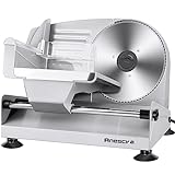 Meat Slicer, Anescra 200W Electric Deli Food Slicer with Removable 7.5’’ Stainless Steel Blade and Food Carriage, 0-15mm Adjustable Thickness Meat Slicer for Home, Food Slicer Machine