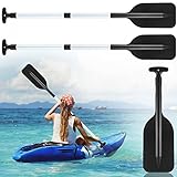 Tradder 2 Pcs Canoe Paddle Boat Paddles Telescoping Collapsible Oar Kayak Paddles 21-42 Inch Aluminum Plastic Canoe Paddles Adjustable Length Paddle for Kayak, Inflatable Dinghy, Water Sports (Black)