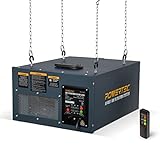 POWERTEC AF4000 Remote Controlled 3-Speed Air Filtration Systems (300/350/400 CFM) Woodworking, Hanging Air Filter for Shop Dust Collectors, Workshop and Garage