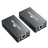 PWAYTEK 4K HDMI Extender, Ultra HD 4K@60Hz Over Cat5e/6 Up to 50m, Extended Audio and Video, Supports Loop Out, HDR, HDCP 2.2/1.4 YUV 444