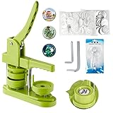 Alldeer Button Maker Machine 25mm - Installation-Free 0.98 in (About 1 Inch) DIY Pin Badge Button Maker Press Machine,Badge Punch Press Button Maker Kit with Free 50pcs Button Parts(Green)