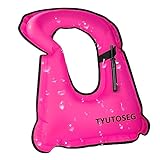 TYUTOSEG Snorkel Vests for Adults，Inflatable Snorkel Vest for Adults for Water Sports Fun Safety (Pink)