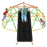 NAQIER 2024 New Version 10FT Climbing Dome with Slide Dome Climber for Kid 3-10 Jungle Gym Monkey Bar Backyard Geometric Support 800LBS Outdoor Play Equipment Toddler Outside Toy
