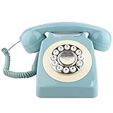 Sangyn Retro Landline Telephone Classic Rotary Design Old Fashioned Corded Desk Phone with Metal Bell for Home and Office