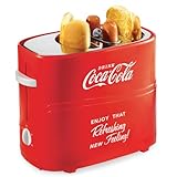 Nostalgia Coca-Cola Hot Dog Toaster - 2 Slot Bun Mini Tongs - Works with Chicken, Turkey, Veggie Links, Sausages and Brats - Coke Red