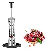 PIUGERU Cherry Pitter, Premium Cherry Pitter Remover Tool, 304 Stainless Steel 12 mm Cherry Seed Remover, Durable Cherry Stoner Fruit Pit Corer Deseeder Kitchen Tool, Press Type -Black