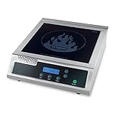 Waring Commercial WIH400 Heavy Duty Single Induction Range, 12 power settings, Easy-Touch Controls, 10 Hour Countdown Timer, Durable Tempered Glass Surface, 120V, 1800W, 5-15 Phase Plug