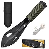 Yeacool Backpacking Shovel, Camping Hand Trowel, Lightweight Hiking Shovel, Small Potty Multitool with Carrying Pouch for Digging, Metal Detecting, Gardening, Survival and Outdoor