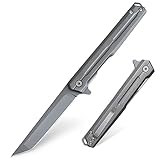 VIFUNCO Pocket Knife for Men, Tanto Folding Knives with Clip, EDC Pocket Knife/Slim Gentleman's Knife with Aluminum Handle, Tactical Knife with Flipper Open & Liner Lock for Outdoor Survival Camping