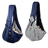 Doublerichad Dog Cat Sling Carrier Bag, Hands Free Reversible Pet Papoose Bag, Soft Pouch & Tote Design Suitable for Puppy, Small Dogs, Cats, Pets for Outdoor Travel (Royal Blue), 01