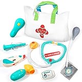 Doctor Kit for Toddlers 3-5 - Preschool Pretend Play Medical Kit with Stethoscope, Blood Pressure Cuff and Carrying Bag- Dress Up Toys for Kids Ages 3+ Years
