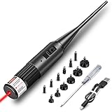 Nihowban Rechargeable Bore Sighter for .177 to 12GA Caliber Rifle and Handgun Universal Hunting Red Dot Boresight Kit with Press Switch Bore Sight with Charging Cable