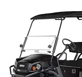 Buggies Unlimited EZGO Express S6/L6 Golf Cart Folding Windshield | For use with Short Tops & 3/4 Inch Roof Supports | Impact Modified Clear Acrylic