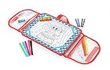 ezDesk Travel Activity Kit, Lap Desk with Cushion, Premium Activity Kit with Writing and Craft Supplies, 30-Piece Set, ‎12' x 19', Multicolor