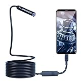 Borescope Inspection Camera, Fantronics Industrial Endoscope IP67 Waterproof 8mm Camera with 8 LED Lights for OTG Android & iOS Smartphone, iPhone, iPad, Samsung (16.4FT, Type-C, Micro, Lightning)