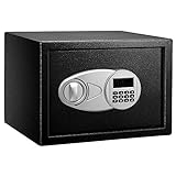Amazon Basics Steel Security Safe and Lock Box with Electronic Keypad - Secure Cash, Jewelry, ID Documents - 0.5 Cubic Feet, 13.8 x 9.8 x 9.8 Inches