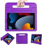 LTROP New iPad 9th Generation Case, iPad 8th Generation Case, iPad 7th Generation Case for Kids, iPad 10.2 Case 2021/2020/2019, Shockproof Handle Stand Kids Case for iPad 9/8/7 Gen 10.2-Inch, Purple