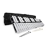 30 Notes Foldable Glockenspiel Xylophone, Percussion Instrument Kit for Adults and Kids- Includes 2 Mallets and Carrying Bag