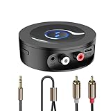 Bluetooth 5.2 Receiver for Home Stereo, AUX Bluetooth Adapter for Stereo Receiver, HiFi, Wired Speaker, with Jack 3.5mm / RCA, Long Range, Low Latency and HD Audio