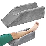 Zelen Elevation Pillow Bed Wedge for Legs Sleeping Foam Wedge Elevated Pillows Ortho Cushion Riser Knee Ankle Support Rest Legs Bolster Elevator Elevating Cushions Elevate Feet Protector (49cm Long)