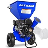 BILT HARD Wood Chipper, 7HP 212cc Heavy Duty 3' Max Wood Diameter Capacity, Gas Powered Chipper Shredders Multi-Function with Collection Bag