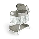 Ity by Ingenuity Snuggity Snug Bedside Baby Bassinet - Soothing Vibrations Portable Crib with Storage Basket - Nimbu