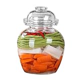 Aosnttol 2.5 Liter Pickle Jar Glass Jar with Lid, Fermentation Kit Crock with Water Seal Airlock Lid, Fermentation Jar for Pickles, Kimchi, Sauerkraut, Kombucha Jar Paocai Jar Pot