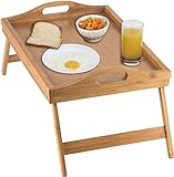 Home-it Bed Tray table with folding legs, and breakfast tray Bamboo bed table and bed tray with legs