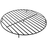 Sunnydaze 36-Inch Round Heavy-Duty Steel Fire Pit Grate - for Outdoor Firepits - Black