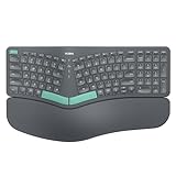 Nulea RT05B Wireless Ergonomic Keyboard, Split Keyboard with Cushioned Wrist Rest, Bluetooth and USB Connectivity, USB-C Rechargeable, Compatible with Windows/Mac